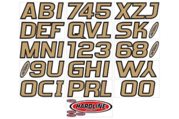 Picture of Hardline Boat Lettering Registration Kit 3 in. - 700 Brown/Black