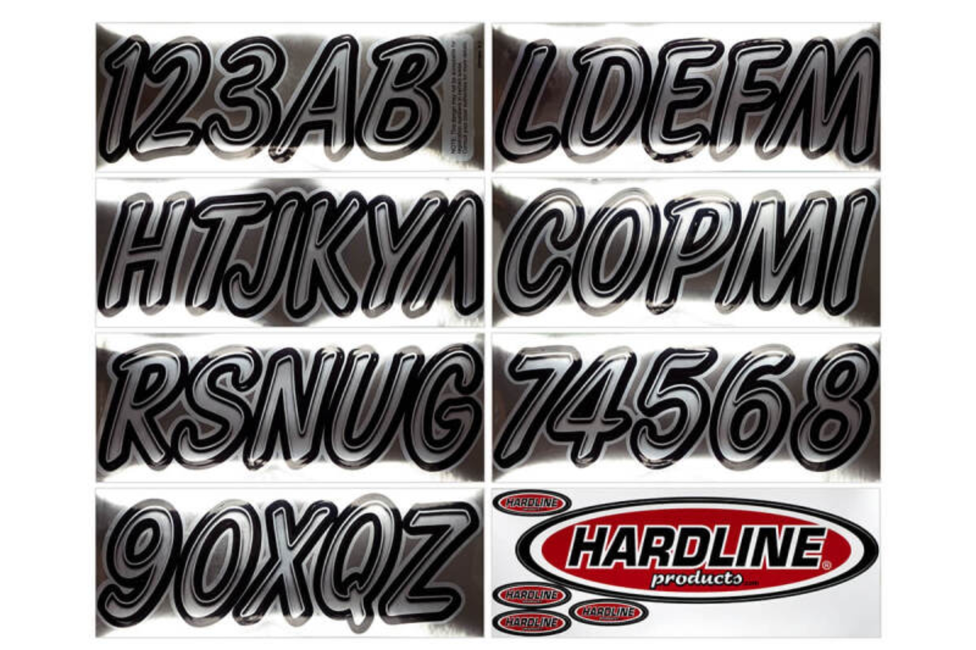 Picture of Hardline Boat Lettering Registration Kit 3 in. - 400 Chrome/Black
