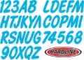 Picture of Hardline Boat Lettering Registration Kit 3 in. - 400 Cyan Blue Solid