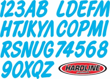 Picture of Hardline Boat Lettering Registration Kit 3 in. - 400 Cyan Blue Solid