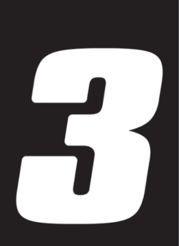 Picture of Hardline Dirt Digits 3pk 4 in. - High Gloss Number 3 - White