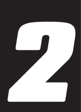 Picture of Hardline Dirt Digits 3pk 4 in. - High Gloss Number 2 - White