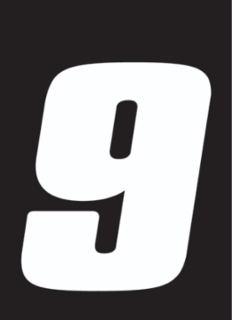 Picture of Hardline Dirt Digits 3pk 4 in. - High Gloss Number 9 - White