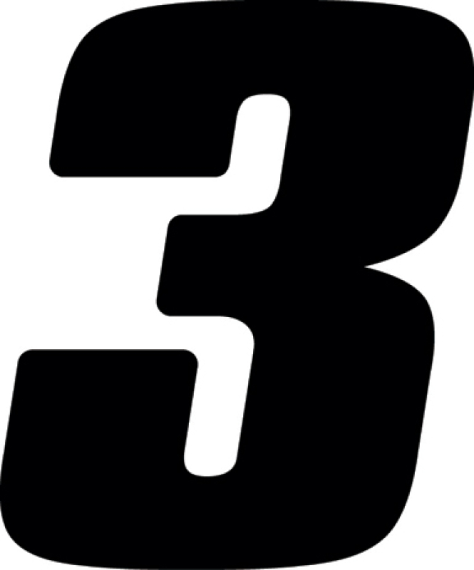 Picture of Hardline Dirt Digits 3pk 5.5 in. - High Gloss Number 3 - Black