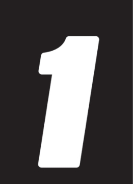 Picture of Hardline Dirt Digits 3pk 5.5 in. - High Gloss Number 1 - White