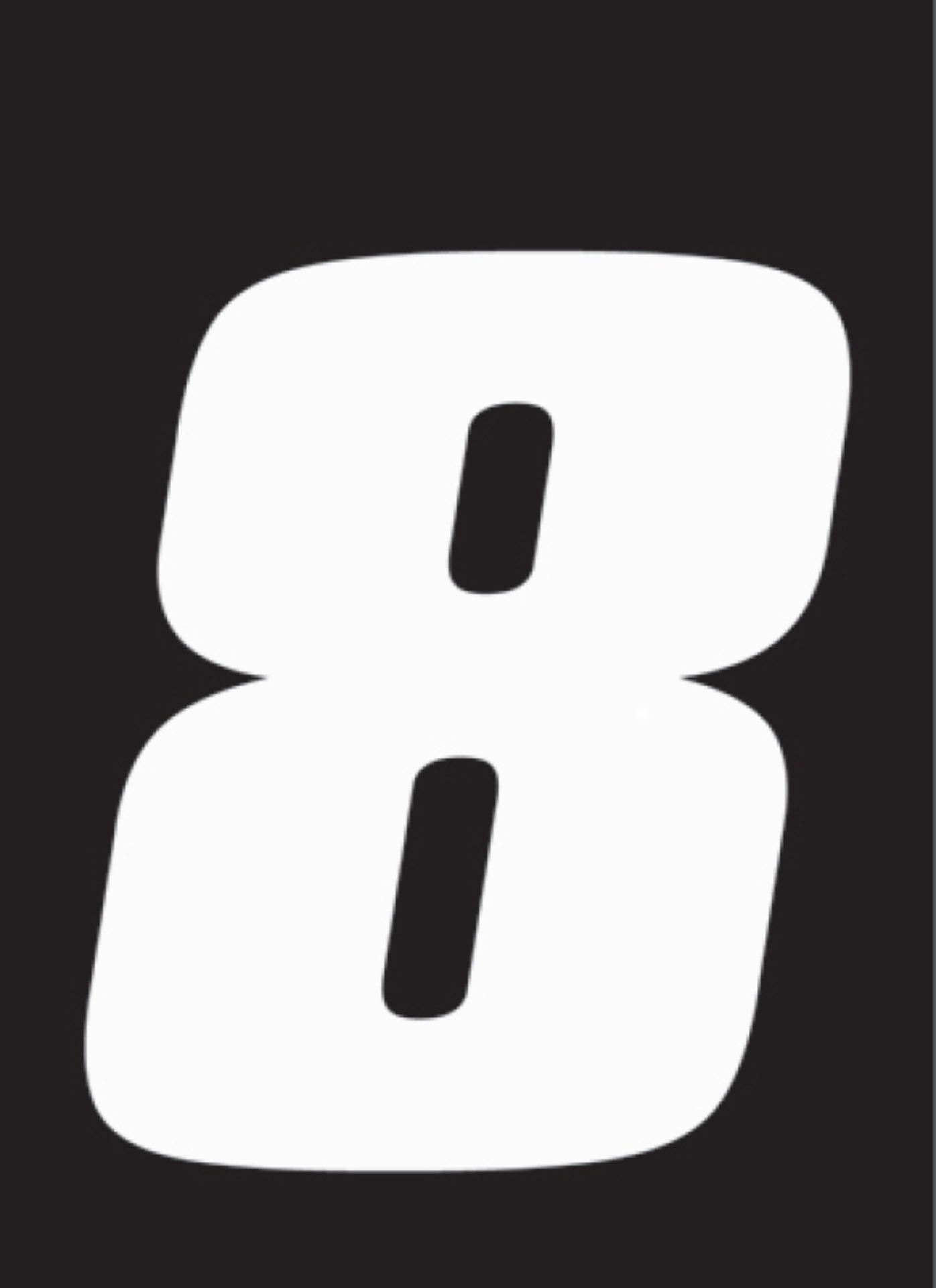 Picture of Hardline Dirt Digits 3pk 5.5 in. - High Gloss Number 8 - White