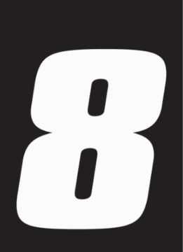 Picture of Hardline Dirt Digits 3pk 5.5 in. - High Gloss Number 8 - White