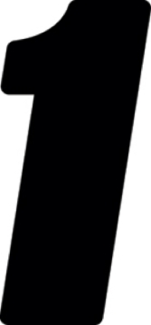 Picture of Hardline Dirt Digits 3pk 7 in. - High Gloss Number 1 - Black