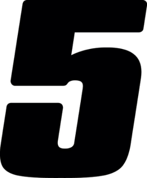 Picture of Hardline Dirt Digits 3pk 7 in. - High Gloss Number 5 - Black