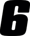 Picture of Hardline Dirt Digits 3pk 7 in. - High Gloss Number 6 - Black