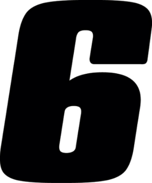 Picture of Hardline Dirt Digits 3pk 7 in. - High Gloss Number 6 - Black