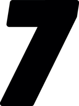 Picture of Hardline Dirt Digits 3pk 7 in. - High Gloss Number 7 - Black