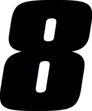 Picture of Hardline Dirt Digits 3pk 7 in. - High Gloss Number 8 - Black