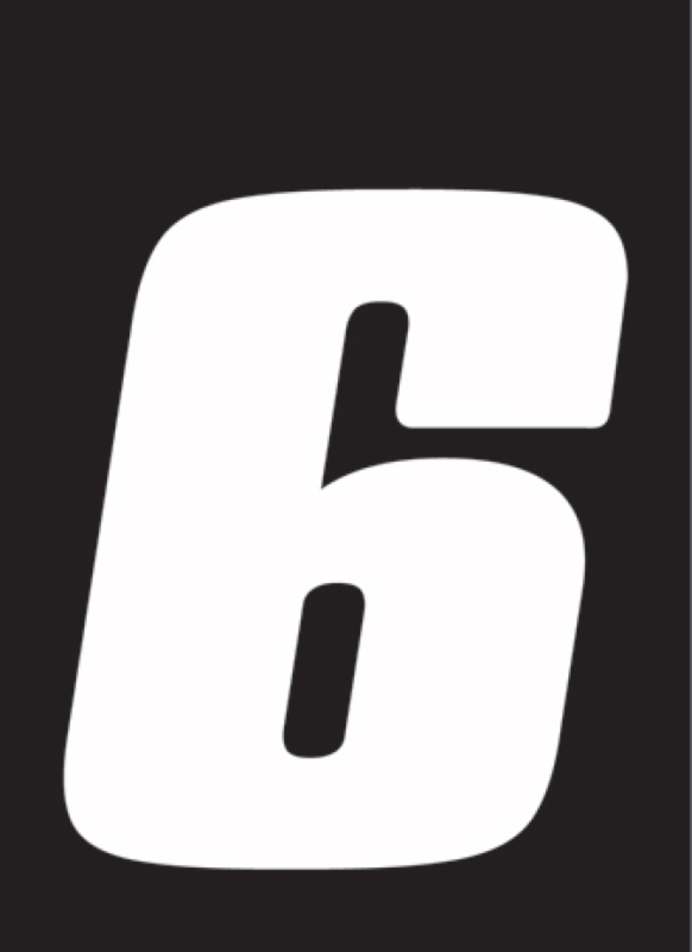 Picture of Hardline Dirt Digits 3pk 7 in. - High Gloss Number 6 - White