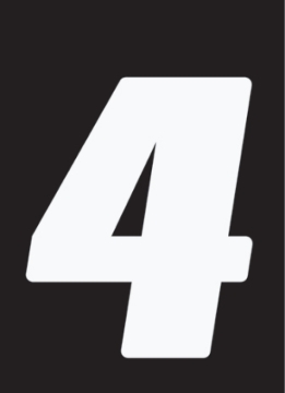Picture of Hardline Dirt Digits 3pk 7 in. - High Gloss Number 4 - White
