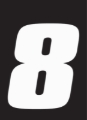 Picture of Hardline Dirt Digits 3pk 7 in. - High Gloss Number 8 - White