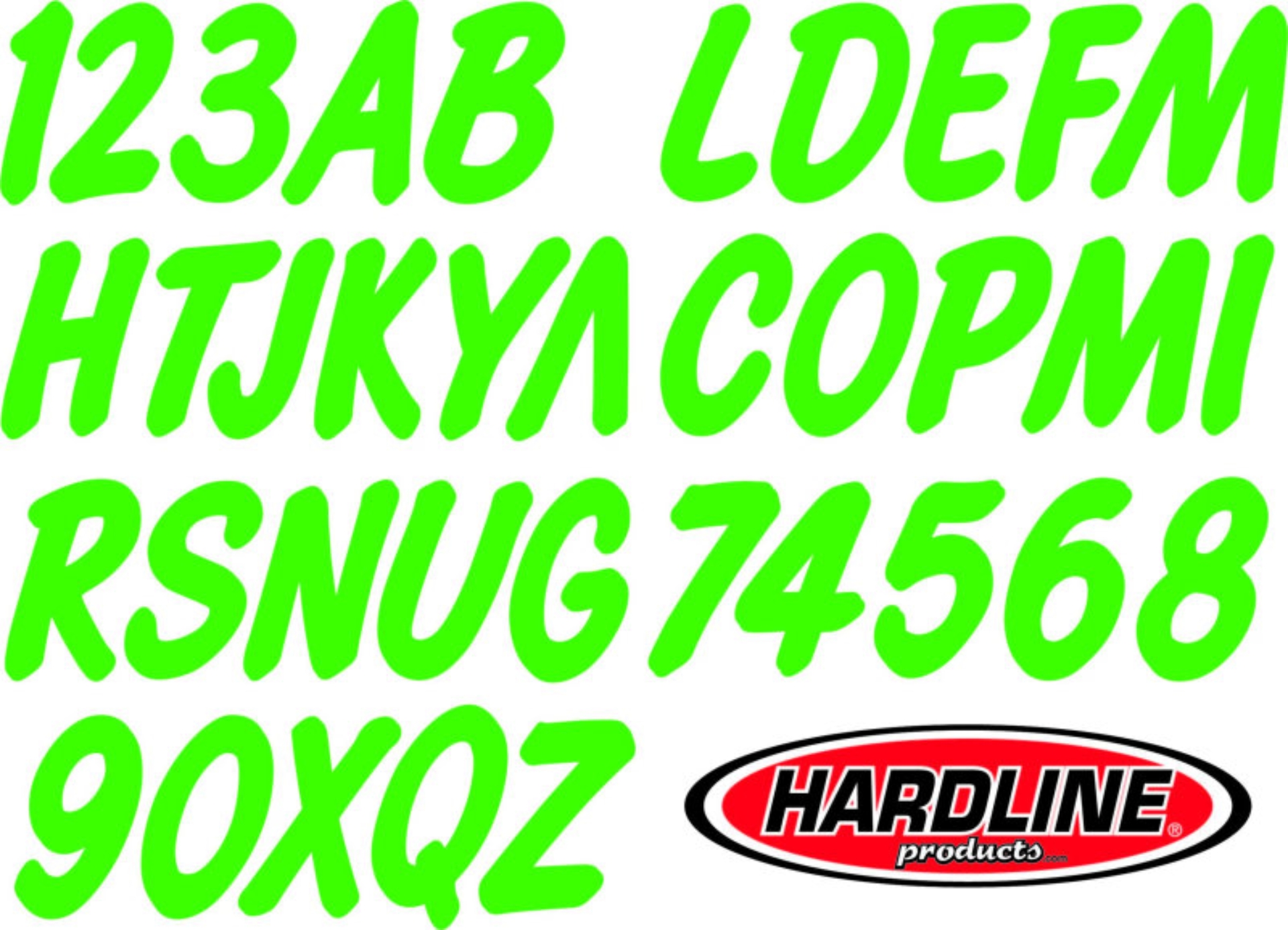 Picture of Hardline Boat Lettering Registration Kit 3 in. - 400 Lime Green Solid
