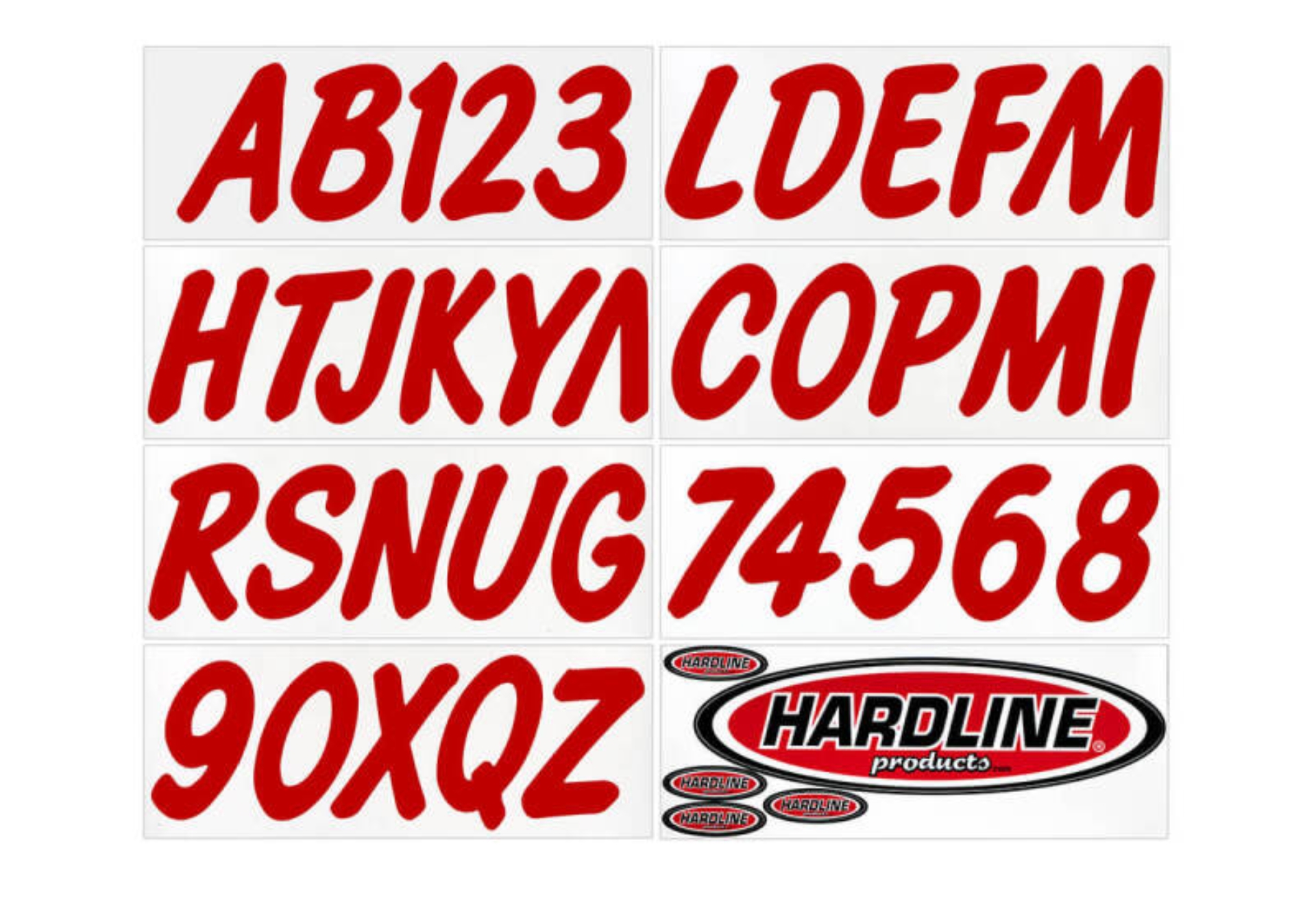 Picture of Hardline Boat Lettering Registration Kit 3 in. - 400 Red Solid
