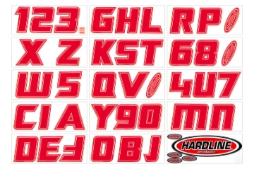 Picture of Hardline Boat Lettering Registration Installation Kit 3 in. - 900 Red