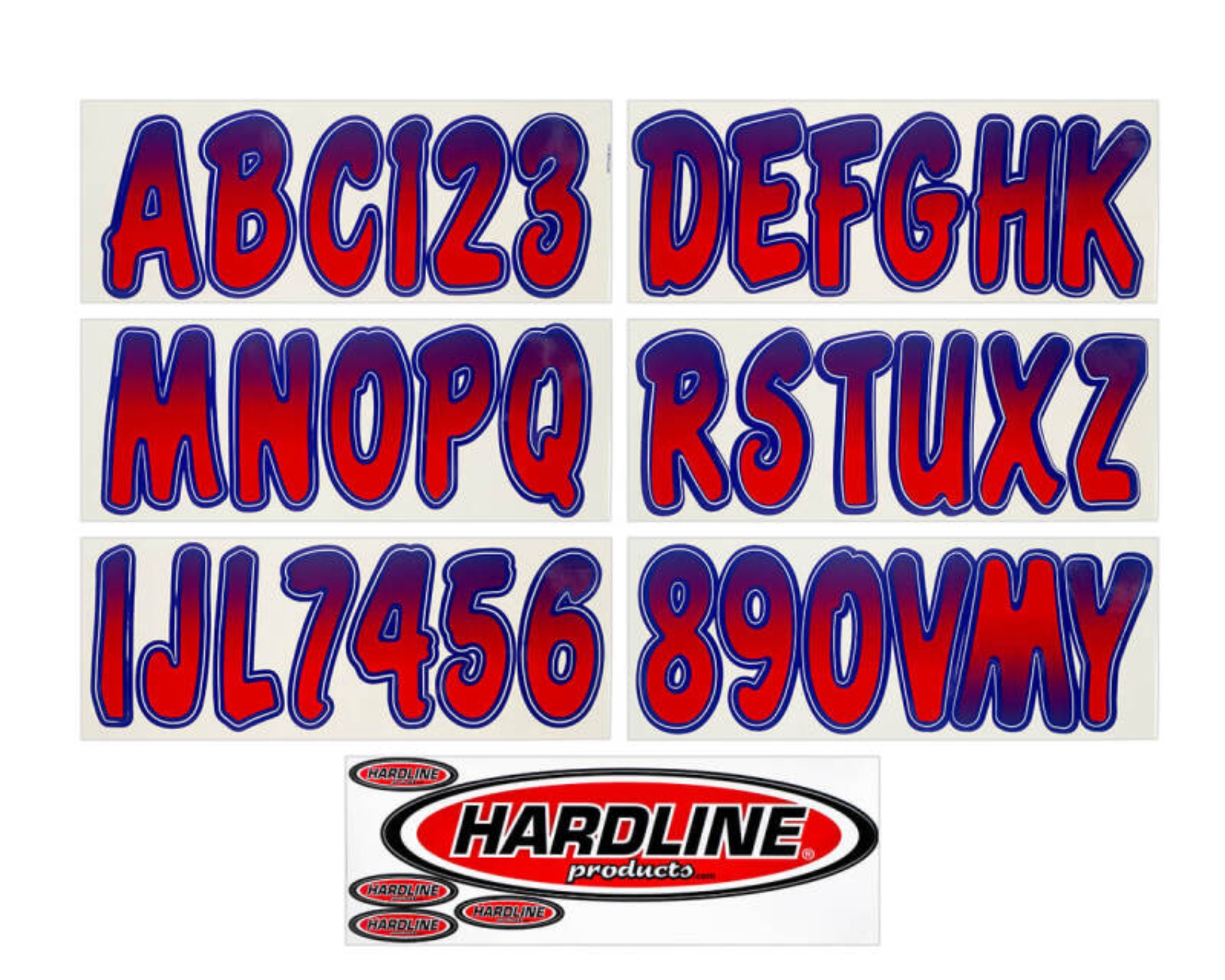 Picture of Hardline Boat Lettering Registration Kit 3 in. - 200 Red/Purple