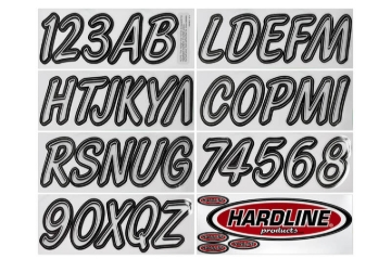 Picture of Hardline Boat Lettering Registration Kit 3 in. - 400 Silver/Black