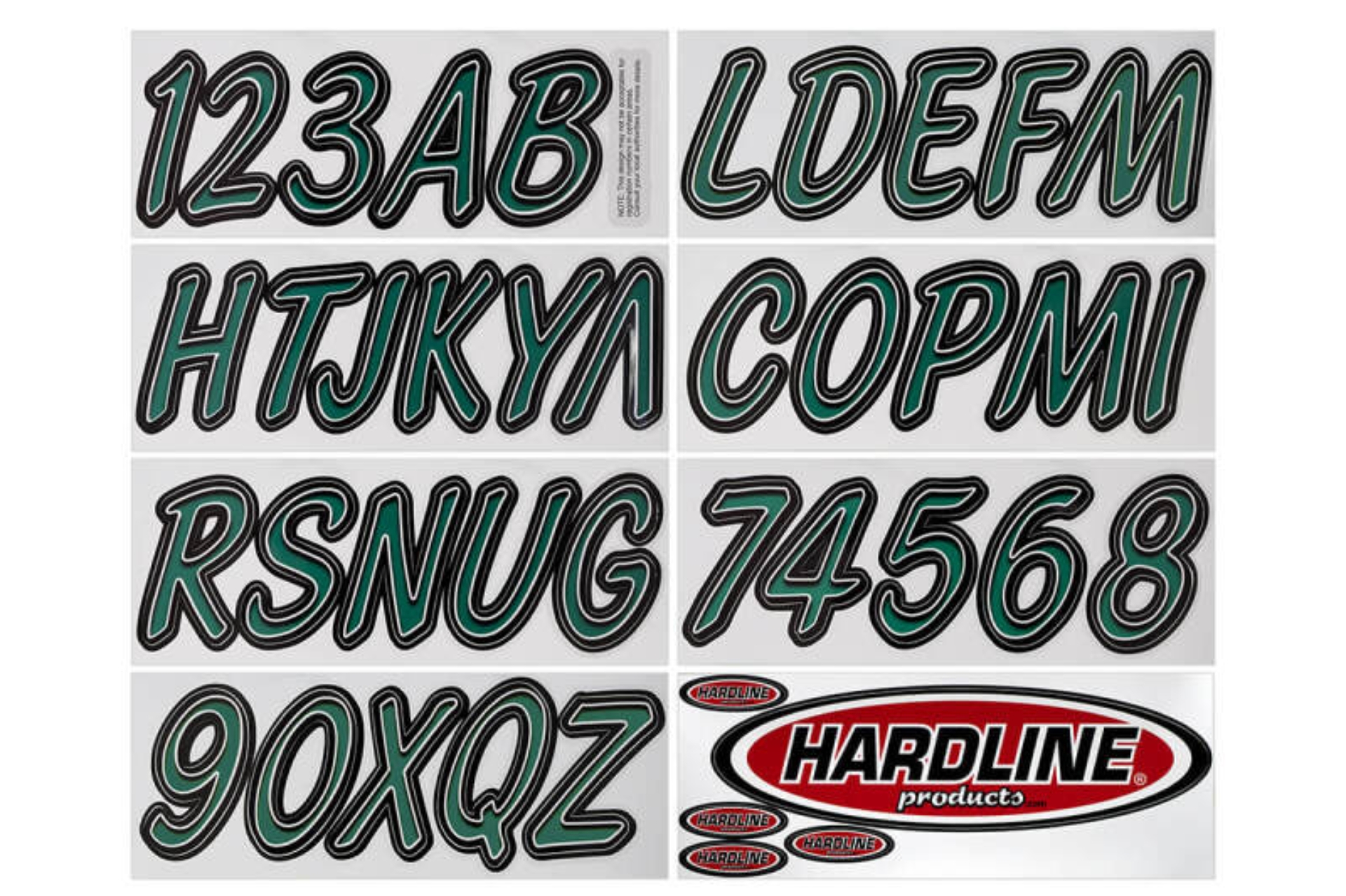 Picture of Hardline Boat Lettering Registration Kit 3 in. - 400 Forest green/Black