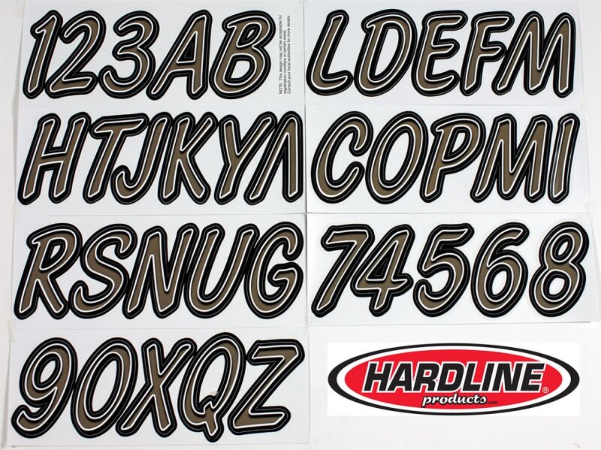 Picture of Hardline Boat Lettering Registration Kit 3 in. - 400 Titan Grey/Black