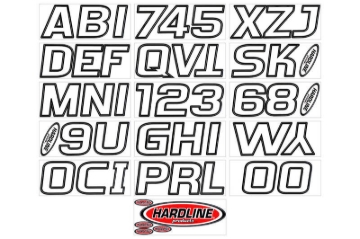 Picture of Hardline Boat Lettering Registration Kit 3 in. - 700 White/Black
