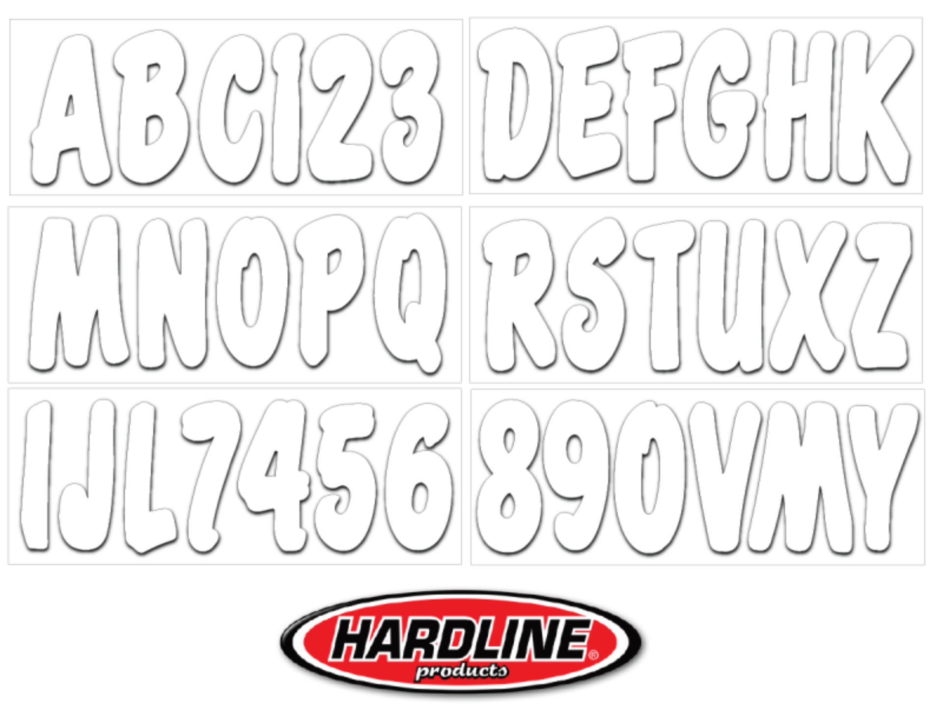 Picture of Hardline Boat Lettering Registration Kit 3 in. - 200 White solid
