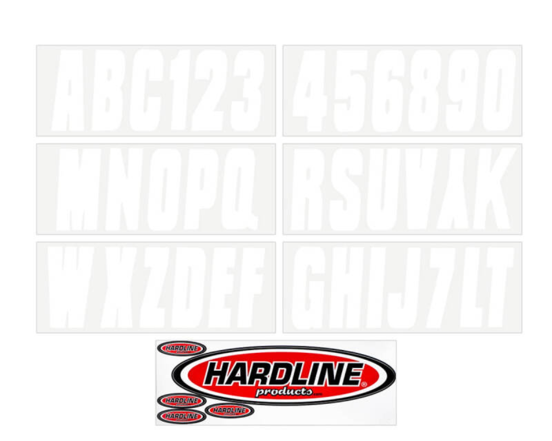 Picture of Hardline Boat Lettering Registration Kit 3 in. - 350 White Solid
