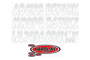 Picture of Hardline Boat Lettering Registration Kit 3 in. - 200 White/Silver