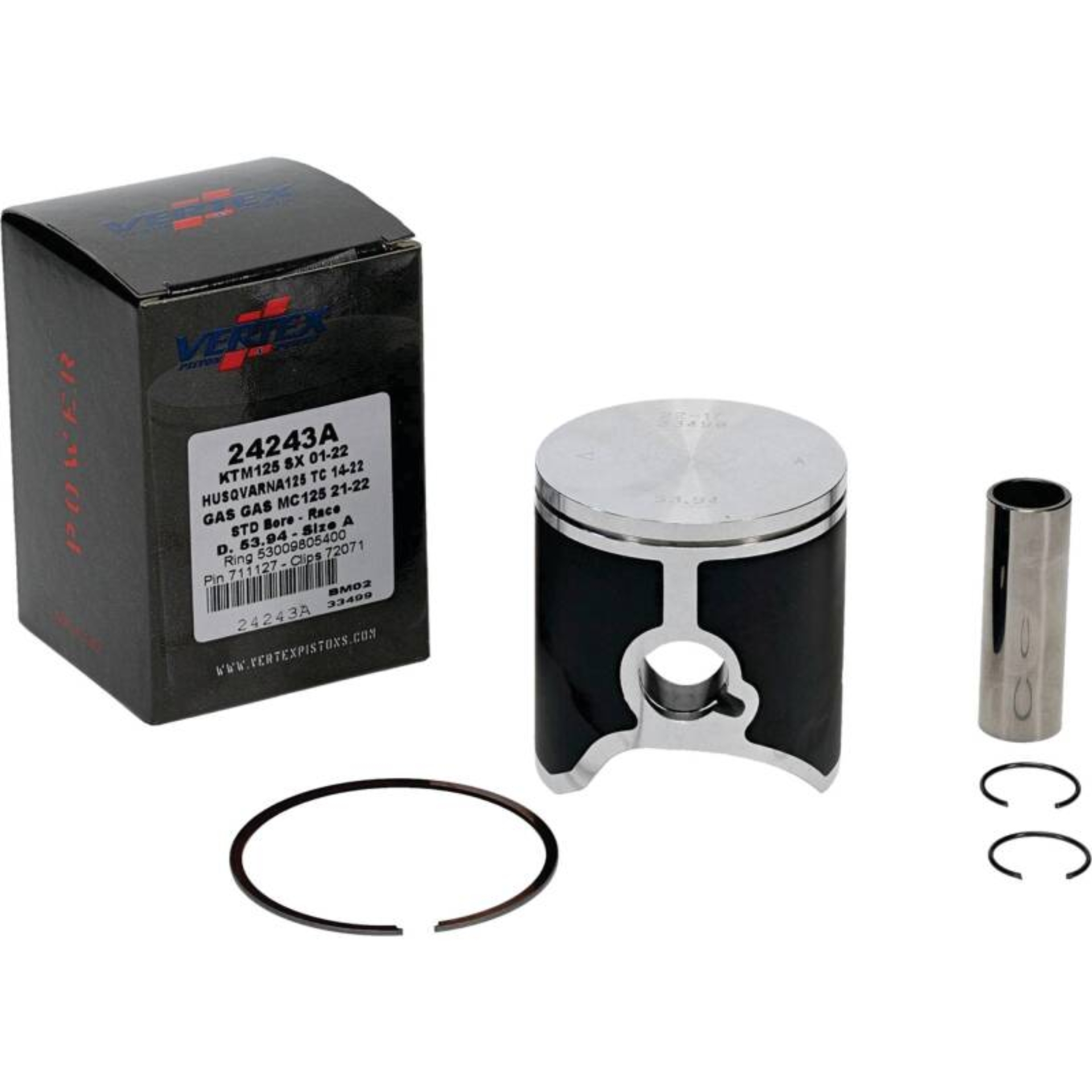 Picture of Vertex Piston 01-16 KTM 125 EXC 125cc Cast Race Piston Kit
