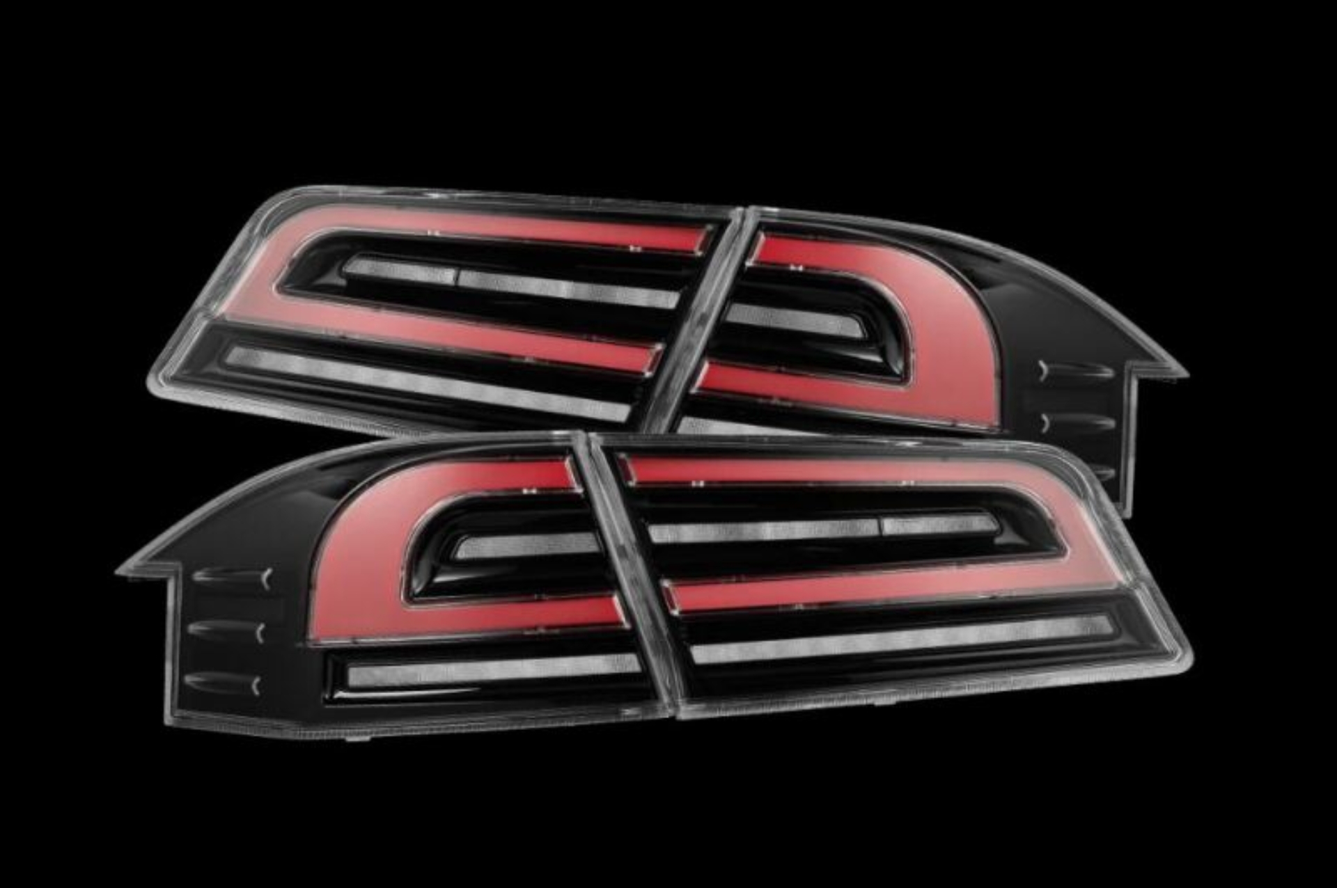 Picture of AlphaRex 12-21 Tesla Model S LUXX-Series LED Tail Lights - Black/Red (US Models Only)