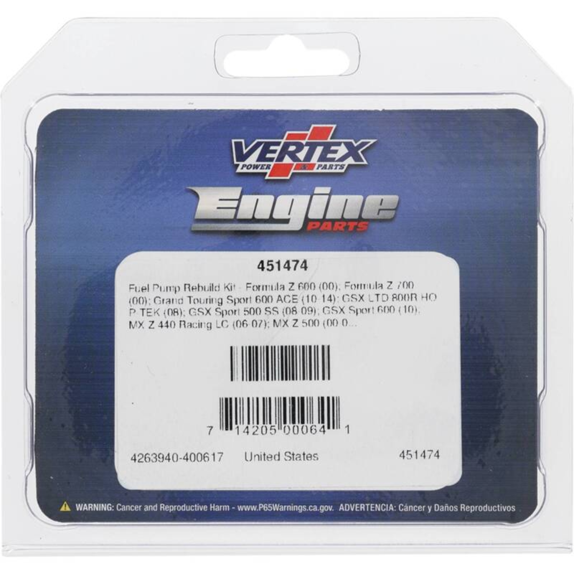 Picture of Vertex Gaskets 02-06 Arctic Cat ZR 440 Sno-Pro Fuel Pump Rebuild Kit