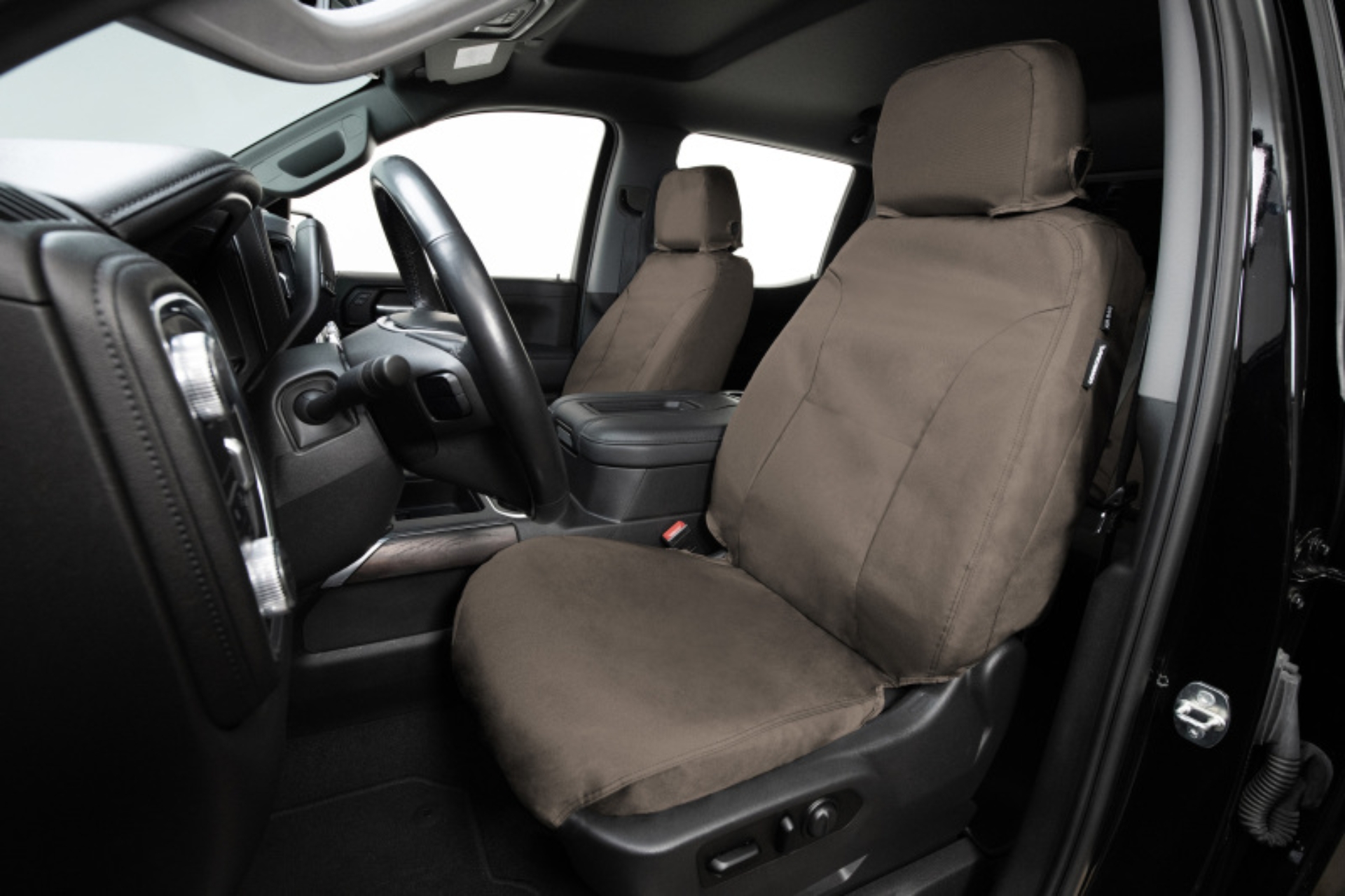 Picture of Covercraft 00-06 Ford Excursion Waterproof Polyester SeatSaver Custom Front Row Seat Covers - Taupe