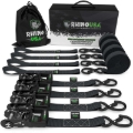 Picture of Rhino USA Heavy Duty Ratchet Tie-Down 4-Pack Black 1.6In X 15Ft