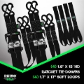 Picture of Rhino USA Heavy Duty Ratchet Tie-Down 4-Pack Black 1.6In X 15Ft