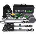 Picture of Rhino USA Heavy Duty Ratchet Tie-Downs 2-Pack (Gray) 1.6In X 8Ft