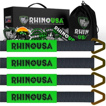 Picture of Rhino USA Axle Tie Down Straps (4-Pack) 2In X 38In - Black