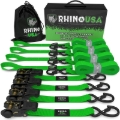 Picture of Rhino USA Medium Duty Ratchet Strap Tie-Down 4-Pack (Green)
