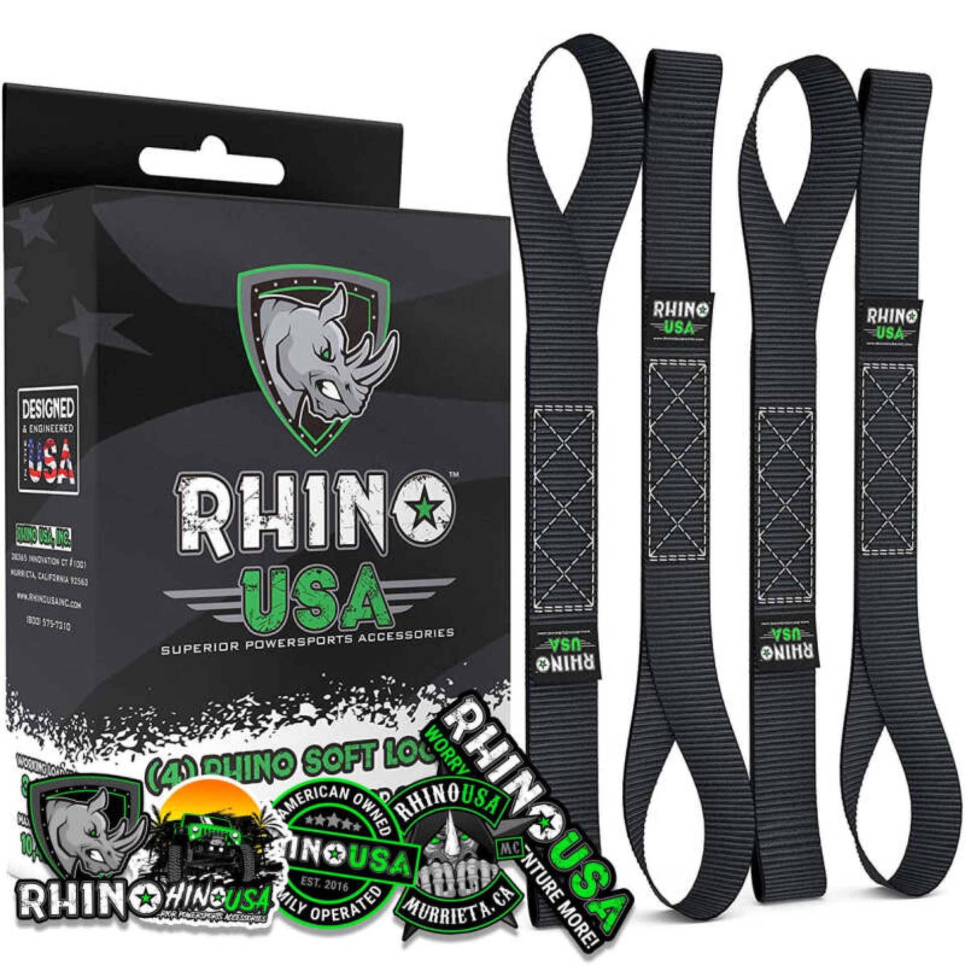 Picture of Rhino USA Soft Loops Motorcycle Tie-Down Set 4-Pack Black