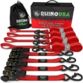 Picture of Rhino USA Medium Duty Ratchet Strap Tie-Down 4-Pack (Red)