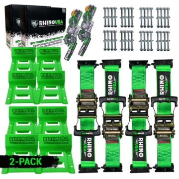 Picture of Rhino USA Utv Wheel Chock Tie-Down Kit (4-Wheel Kit) (Green)