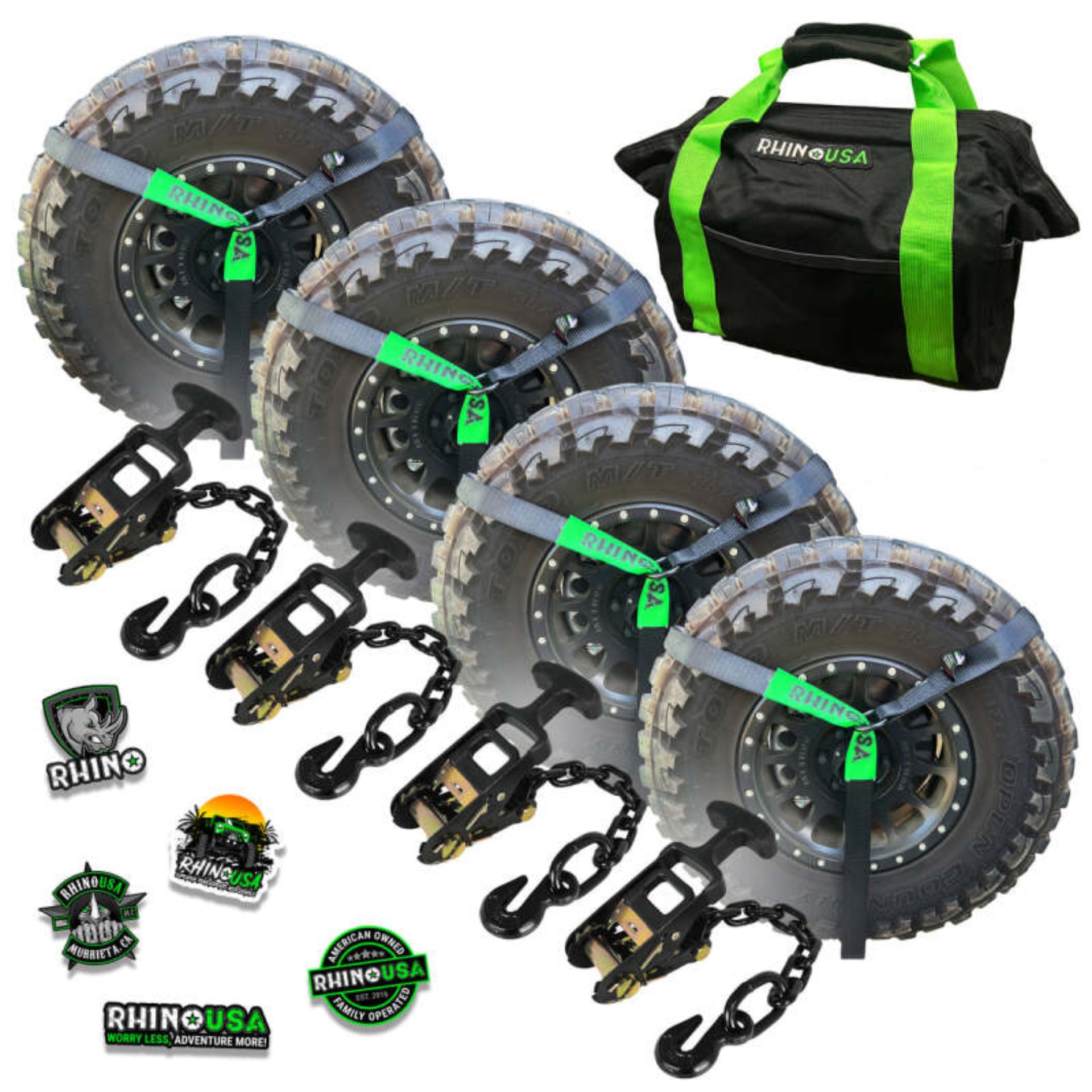 Picture of Rhino USA Lasso Straps; Basket Straps - Black