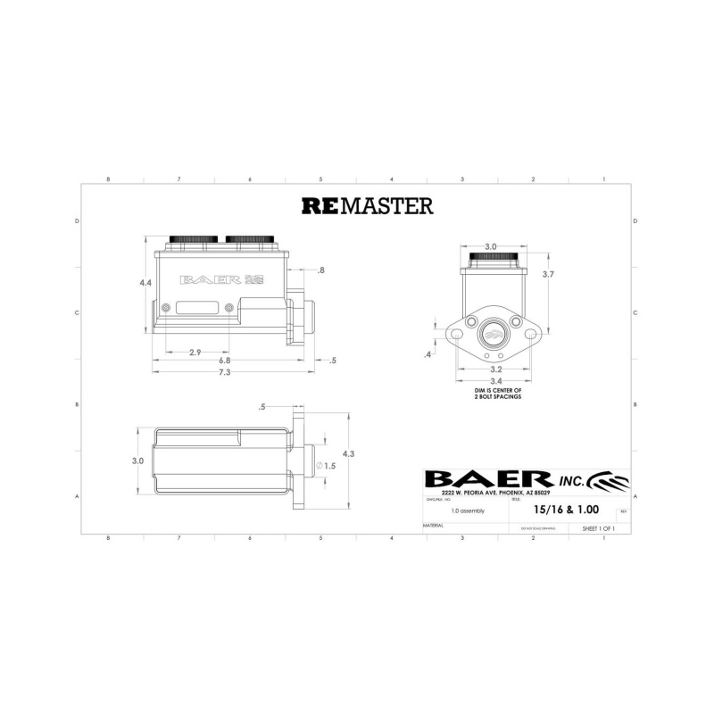 Picture of Baer Brakes BAE Master Cylinder Kits Left Brake Master Cylinder - 6801262LP