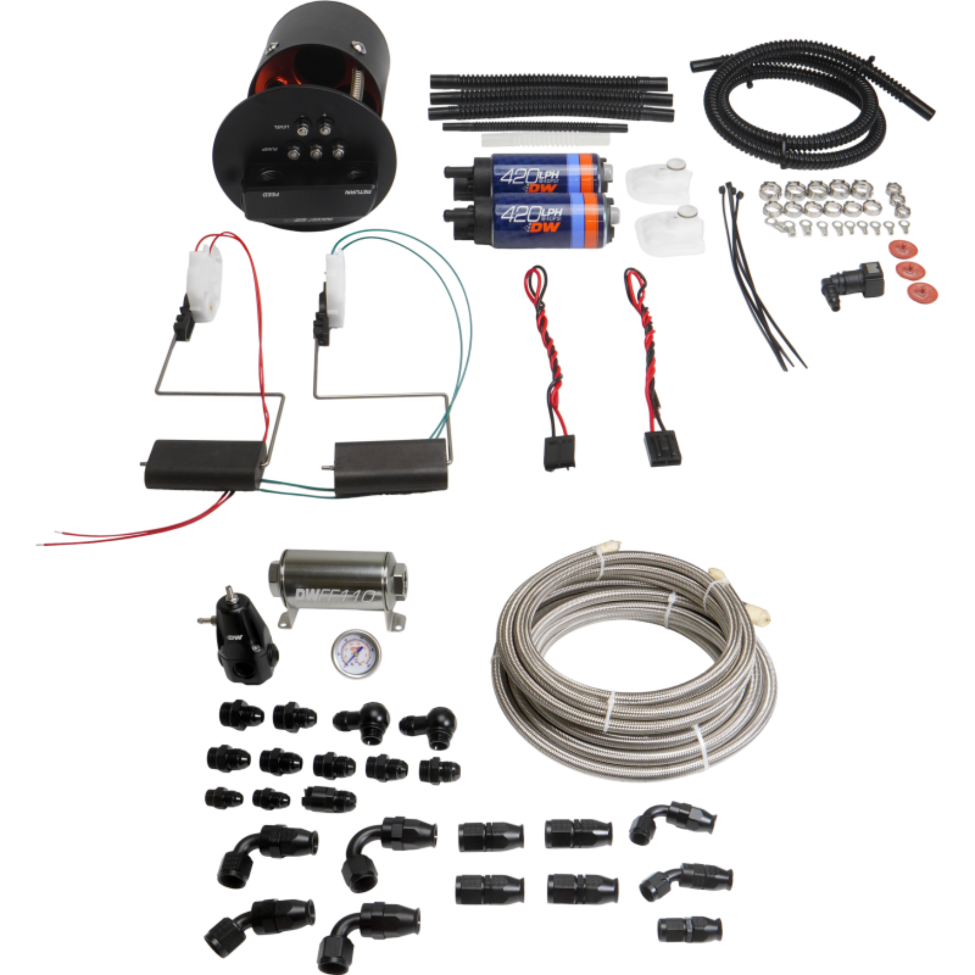 Picture of DeatschWerks 92-06 BMW 3-Series E36/E46 X2 Module with DW420 Pumps and PTFE Plumbing Kit