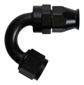 Picture of DeatschWerks 8AN Female Flare Swivel (Incl Ferule/Olive) 150-degree Hose End PTFE