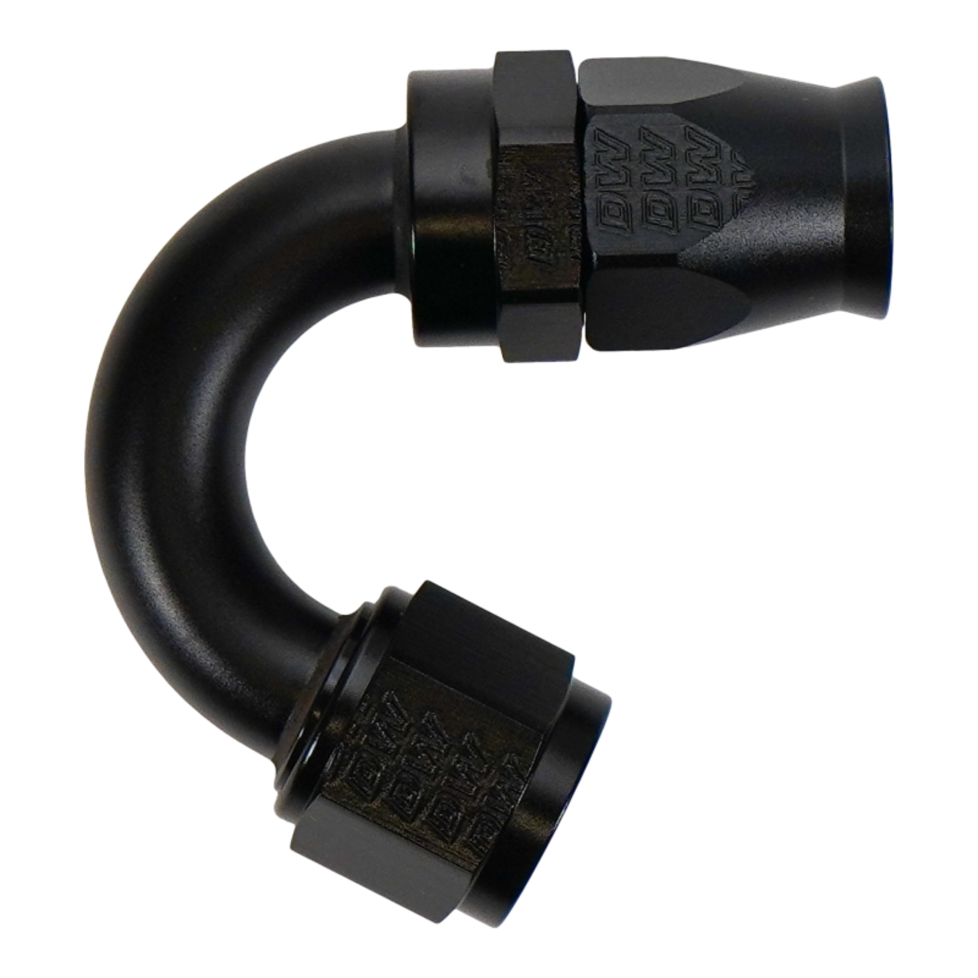 Picture of DeatschWerks 10AN Female Flare Swivel (Incl Ferule/Olive) 150-degree Hose End PTFE
